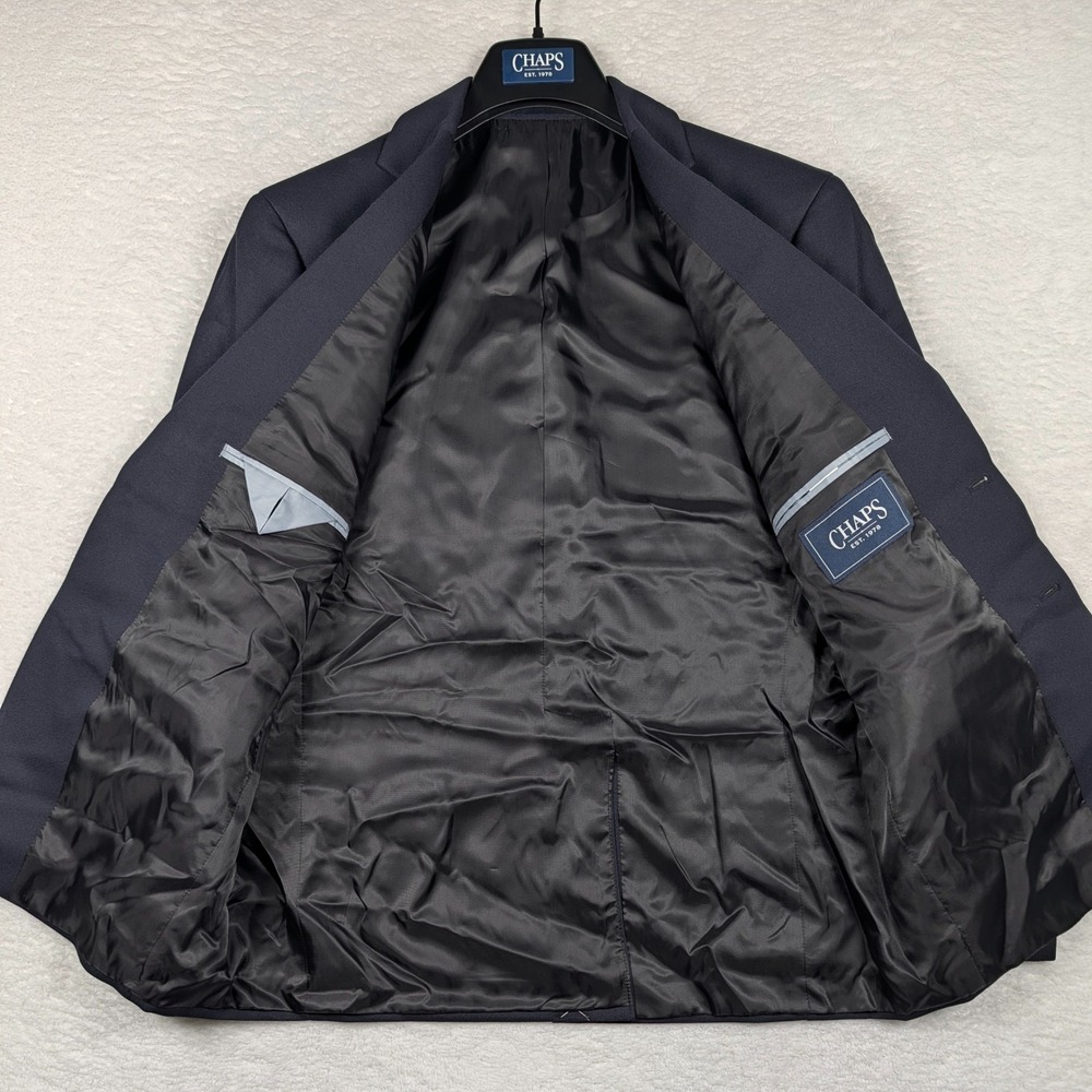 Chaps Sport Coat Mens 40S Navy Blue Classic Fit 2-Button Gold Crest Blazer NEW - Picture 4 of 11